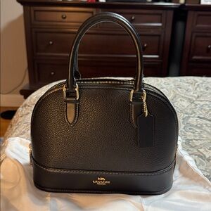 Coach Sabrina Black Leather Satchel